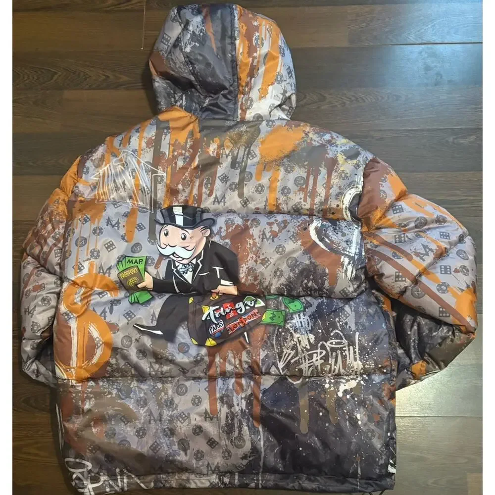 Tango Hotel Monopoly Hooded Puffer Jacket Men's L NWT Rare